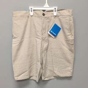 NWT Columbia Active Omni Shade Sun Protection Men's Tan Shorts Size 34